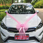 Silk Flower Wedding Car Decoration Kit – Floral Ribbons for Bridal Vehicles