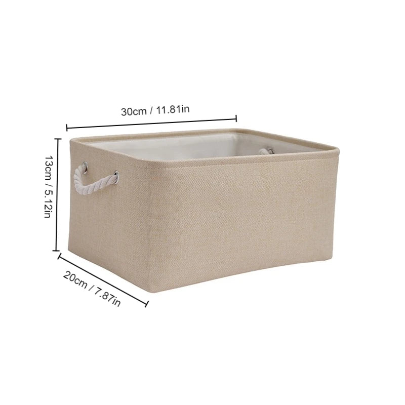 Linen Folding Storage Basket – Fabric Organizer for Wardrobe and Laundry
