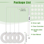 Full Spectrum Halo LED Grow Light – Dimmable Timer Lamp for Indoor Plants