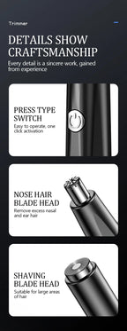 Electric Nose Hair Trimmer – Rechargeable Grooming Tool for Men