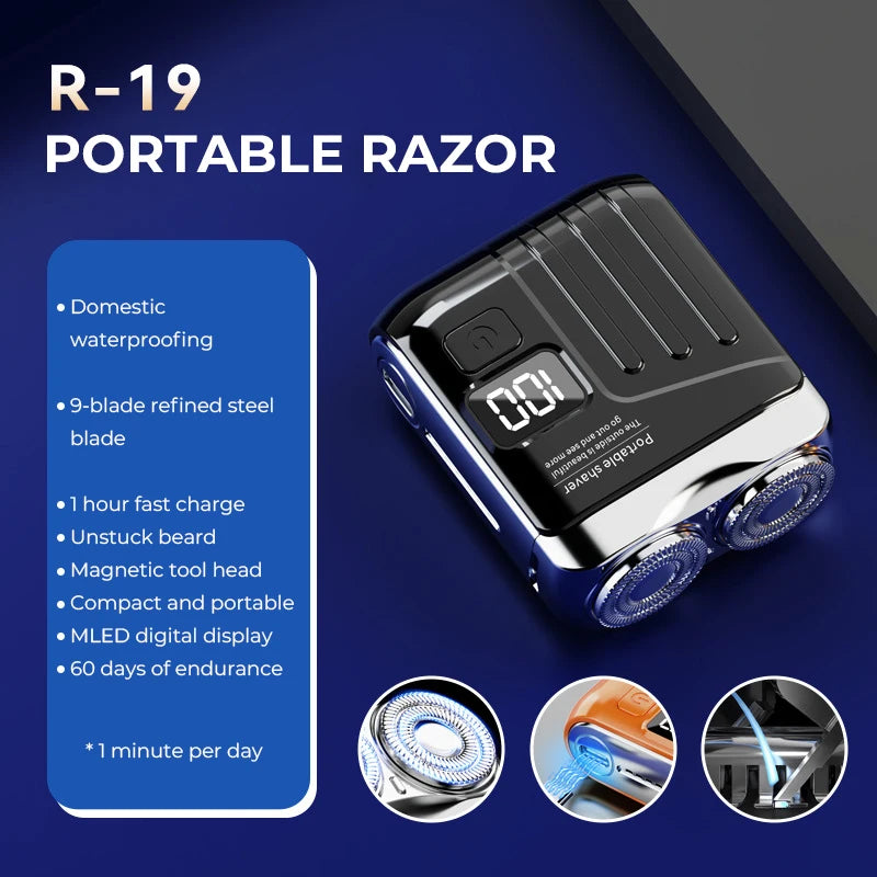 Electric Smart Shaver – Rechargeable Digital Travel Grooming for Men