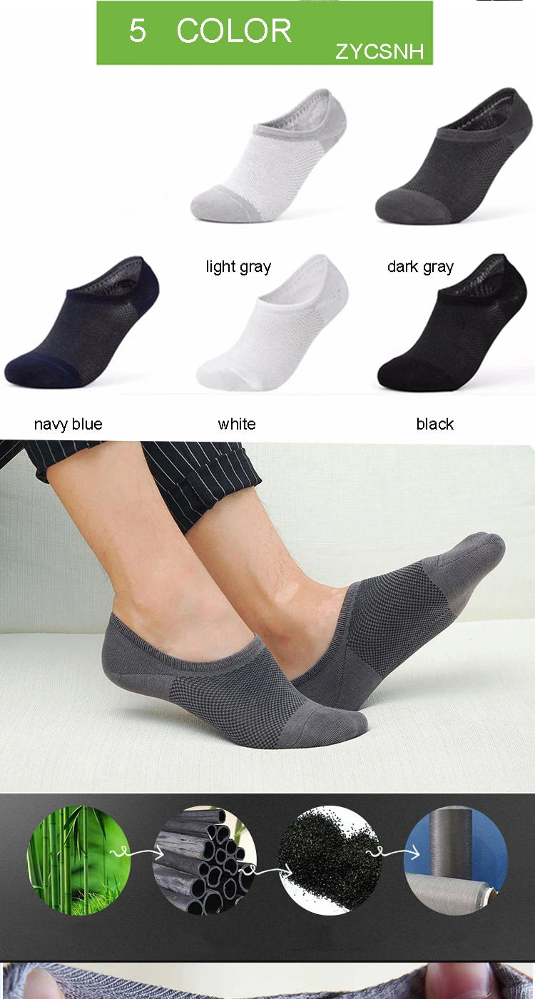 Bamboo Fiber Mesh Socks – Absorbent Invisible Ankle Liners for Summer
