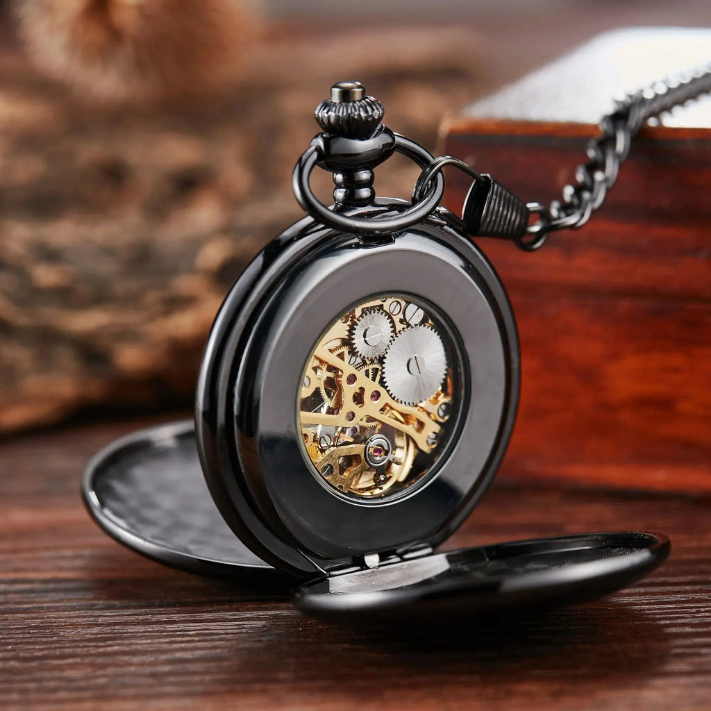 Mechanical Pocket Watch – Hollow Roman Numeral Dial for Men and Women