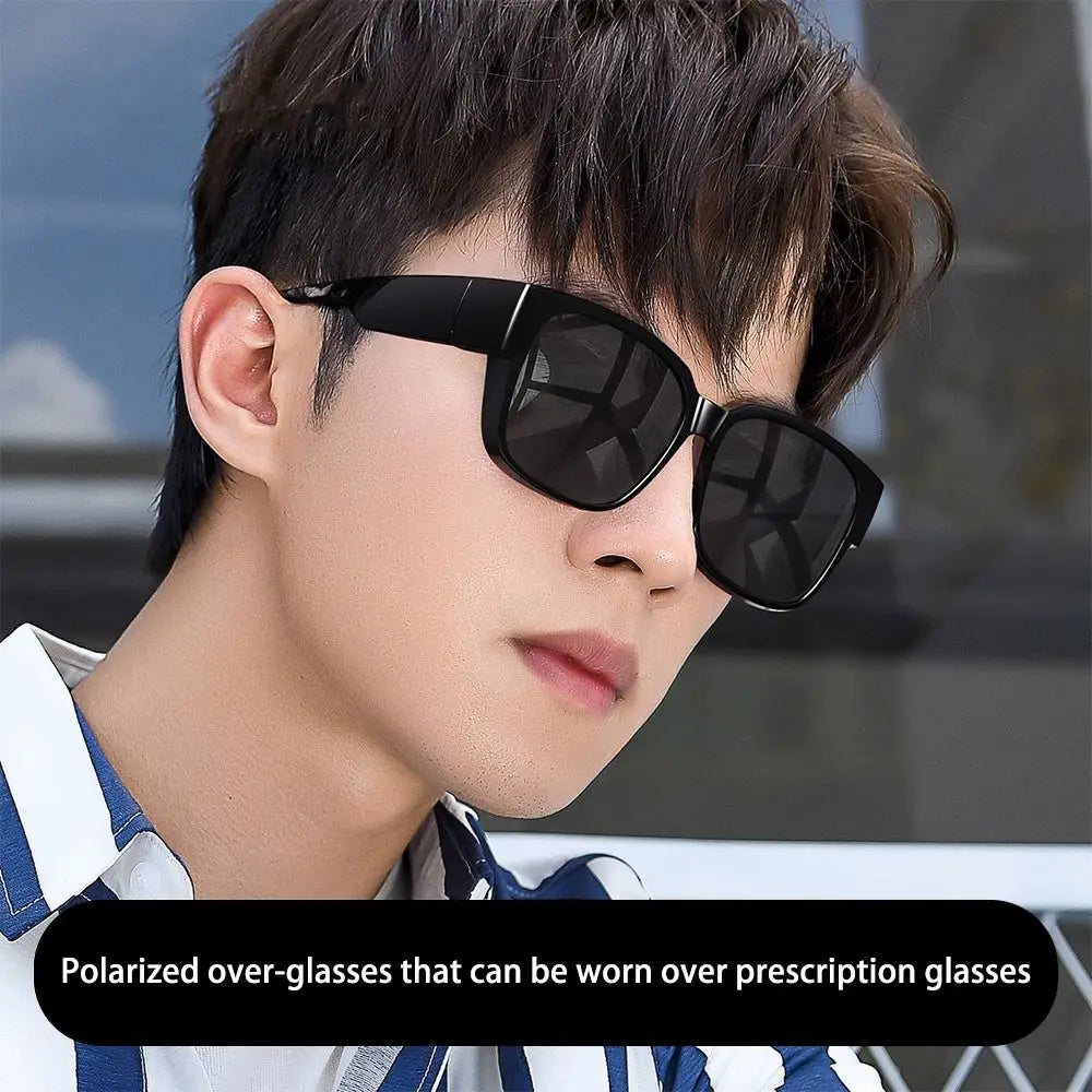 Polarized Fit Over Sunglasses – Square Wrap Around UV Protection for Outdoors