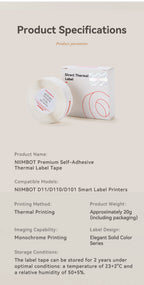 Waterproof Thermal Label Stickers – Adhesive Paper for D11/D110/D101 Printers