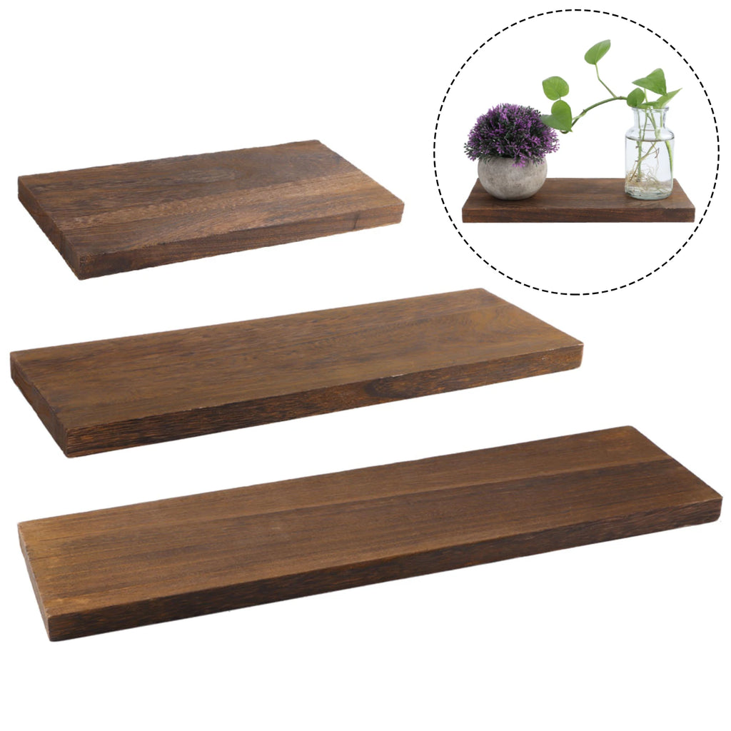 Wall Mounted Floating Wood Shelf – Single Layer Display for Home Decor