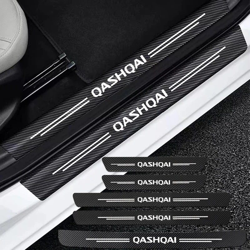 Carbon Fiber Door Threshold Stickers – Protective Scuff Guards for Nissan Qashqai