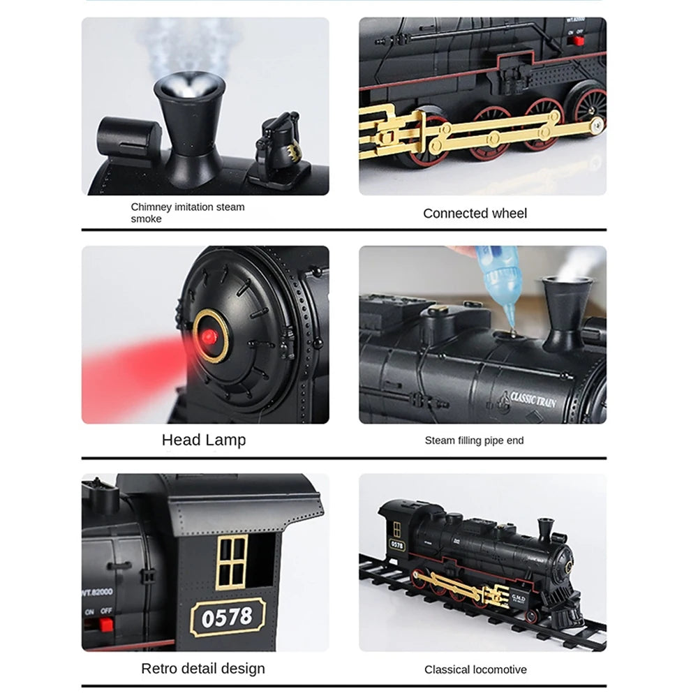 Remote Control Steam Train – Retro Simulation Toy for Kids