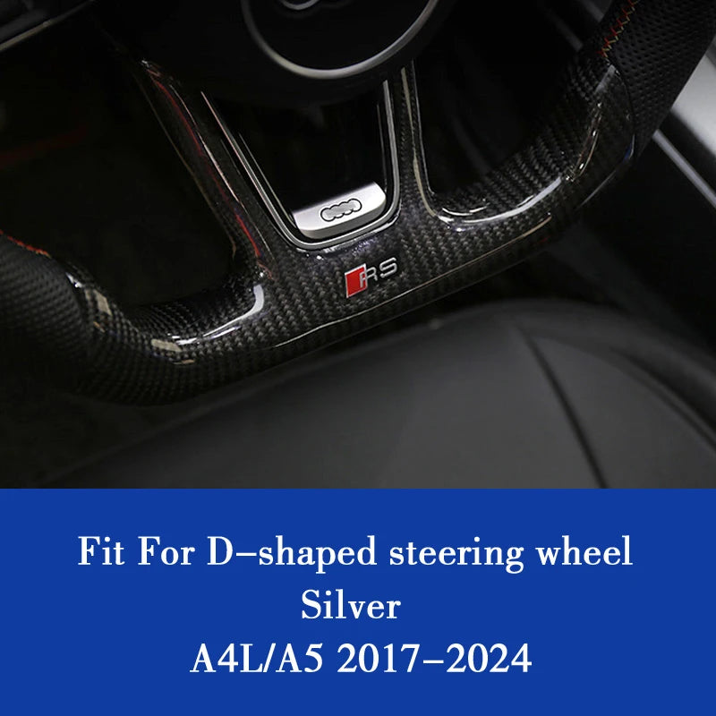 Aluminum S-Line Steering Wheel Emblem – Decorative Car Interior Accessory