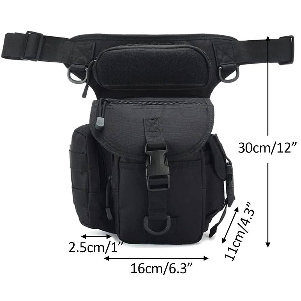 Nylon Drop Leg Bag – Tactical Waist Pack for Motorcycle Hiking Travel