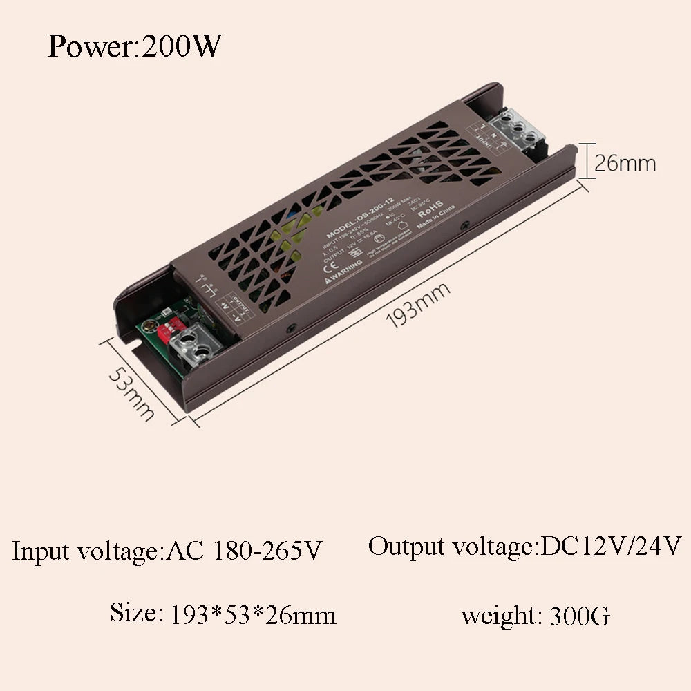 Dimmable LED Power Supply – Universal Transformer for Lighting Installations