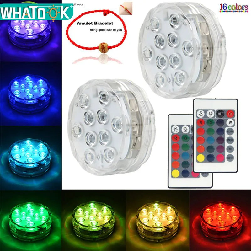 RGB LED Submersible Light – Waterproof Battery Operated Decor for Pool Parties
