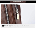 Split Leather Laptop Backpack – Large 14 Inch Travel Bag for Men