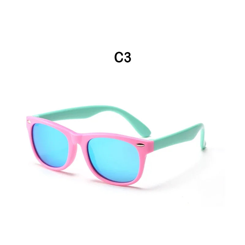 Polarized TR90 Kids Sunglasses – UV400 Silicone Shades for Outdoor Activities