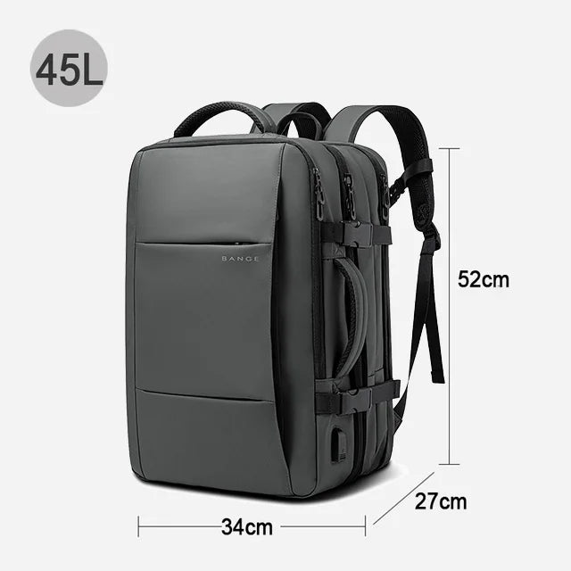 Expandable 17.3-inch Laptop Backpack – Waterproof Travel Bag for Men