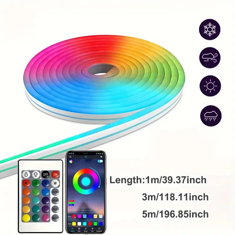 Smart RGB Neon LED Strip – WiFi App Controlled Light for Home Gaming Decor