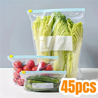 Leakproof Zipper Storage Bags – Fresh Keeping Food Organizers for Kitchen
