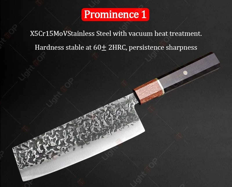 Hand Forged Japanese Chef Knife – Professional Kitchen Cleaver for Meat Cutting