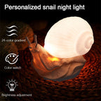 Cute Snail Night Light – Color Changing Bedside Lamp for Kids Room Decor