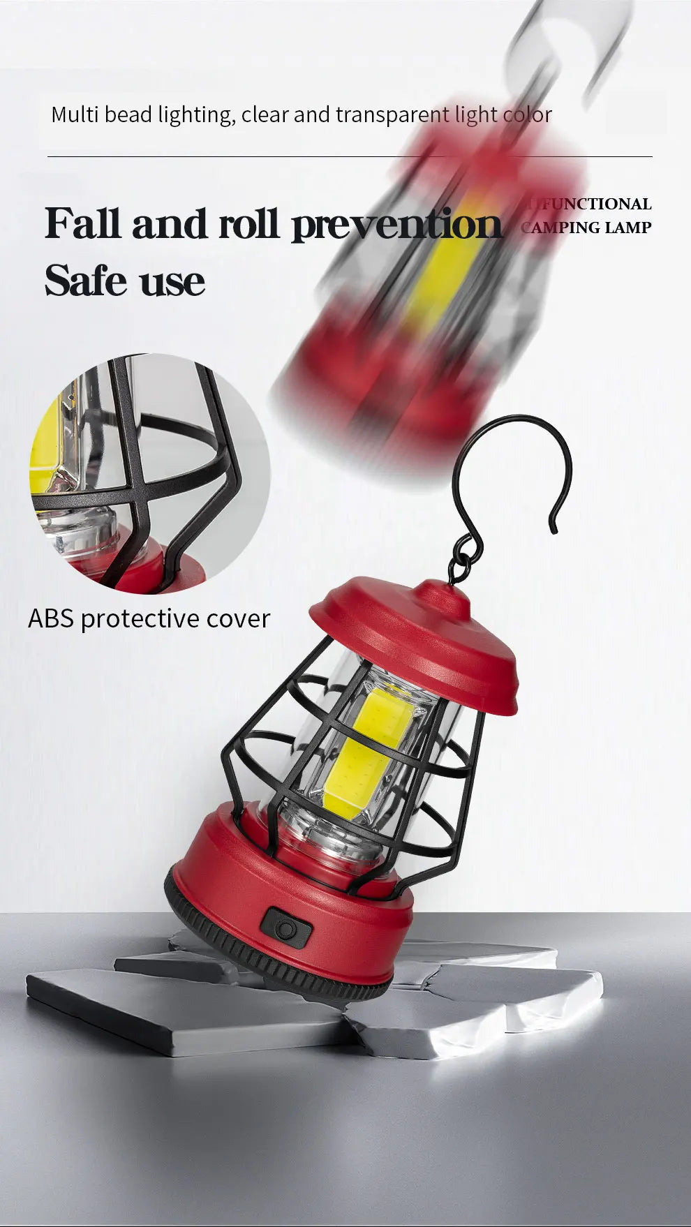 Retro LED Tent Lantern – Portable Hanging Lamp for Outdoor Camping