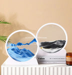 3D Moving Sand Art Frame – Dynamic Liquid Hourglass for Office Home Decor