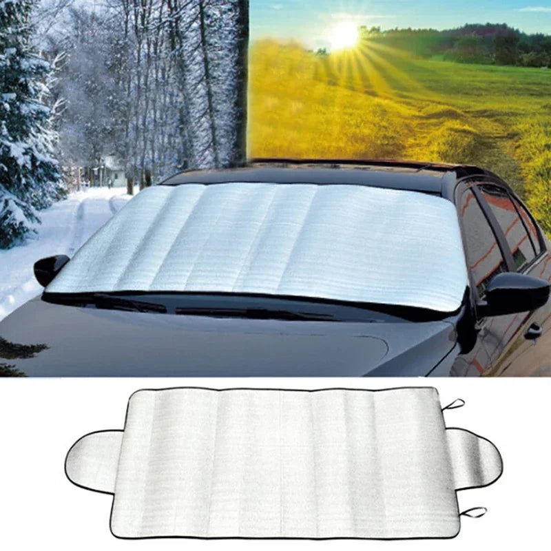 Universal Windshield Sunshade – 150x70cm Snow and Ice Cover for Winter Summer