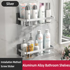 Adhesive Corner Shower Shelf – No Drill Wall Storage for Bathroom Organization