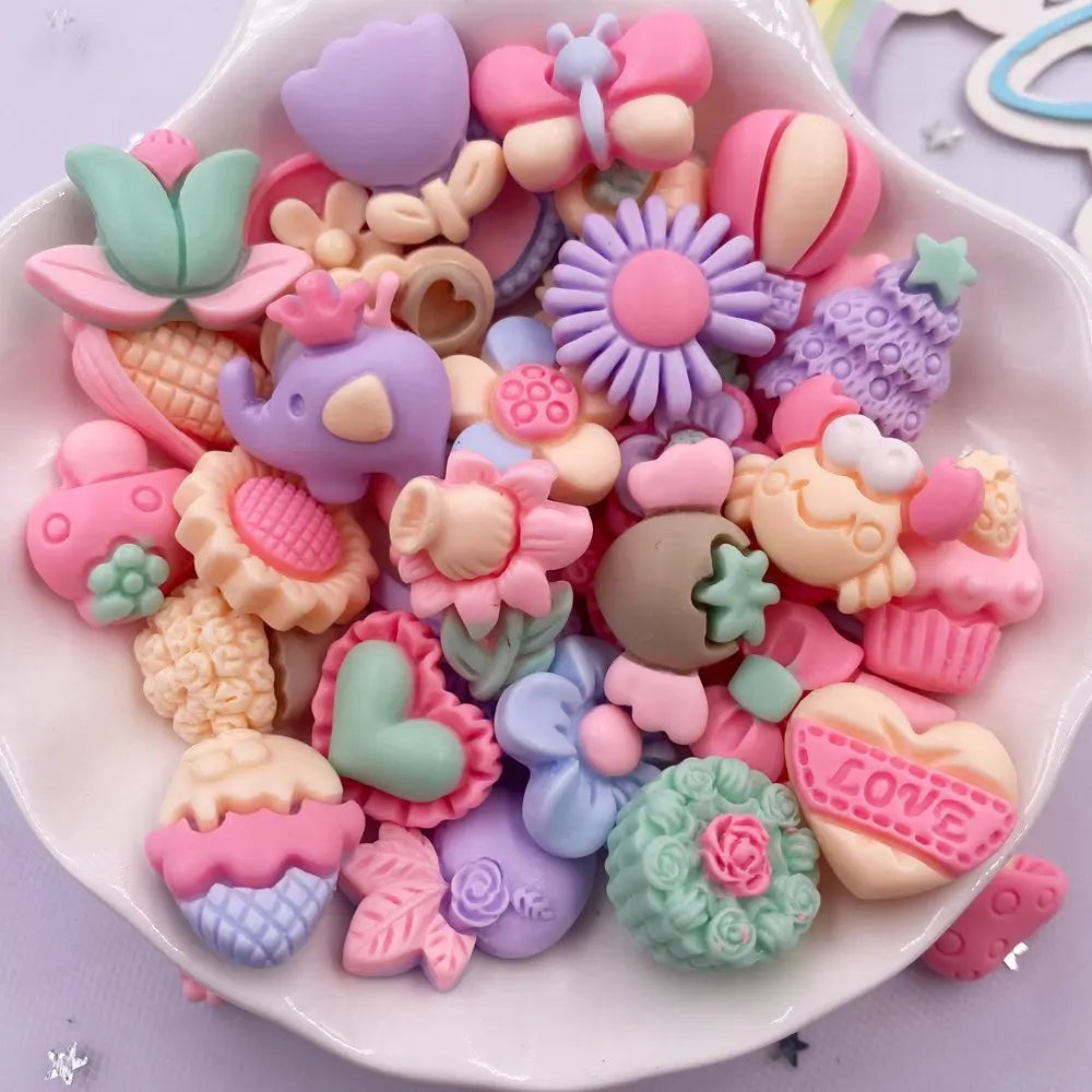 Kawaii Resin Food Flatbacks – Colorful Miniature Charms for DIY Craft Projects