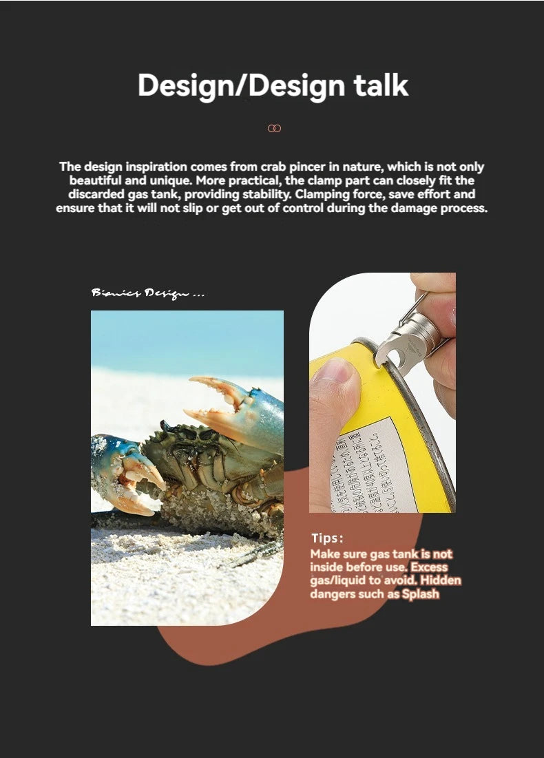 Gas Cylinder Puncher – Portable Safety Tool for Outdoor Camping