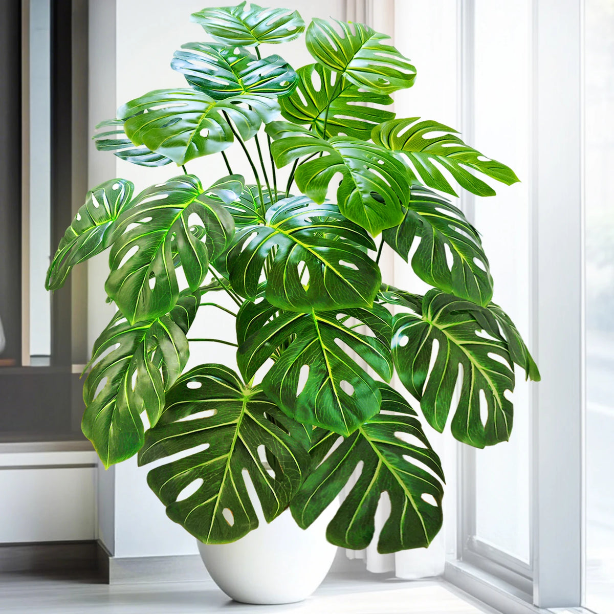 Artificial Tropical Leaf Plant – 60-103cm Potted Faux Greenery for Home Decor