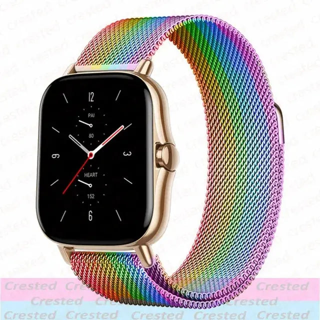Milanese Stainless Steel Watch Band – 20mm 22mm Strap for Amazfit Smartwatches