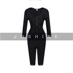 Colombian Lace Shapewear Jumpsuit – Slimming Long Sleeve Bodysuit for Women