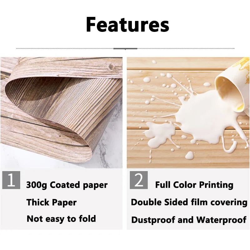 Marble Wood Grain Photography Backdrop – 57x87cm Waterproof Studio Props