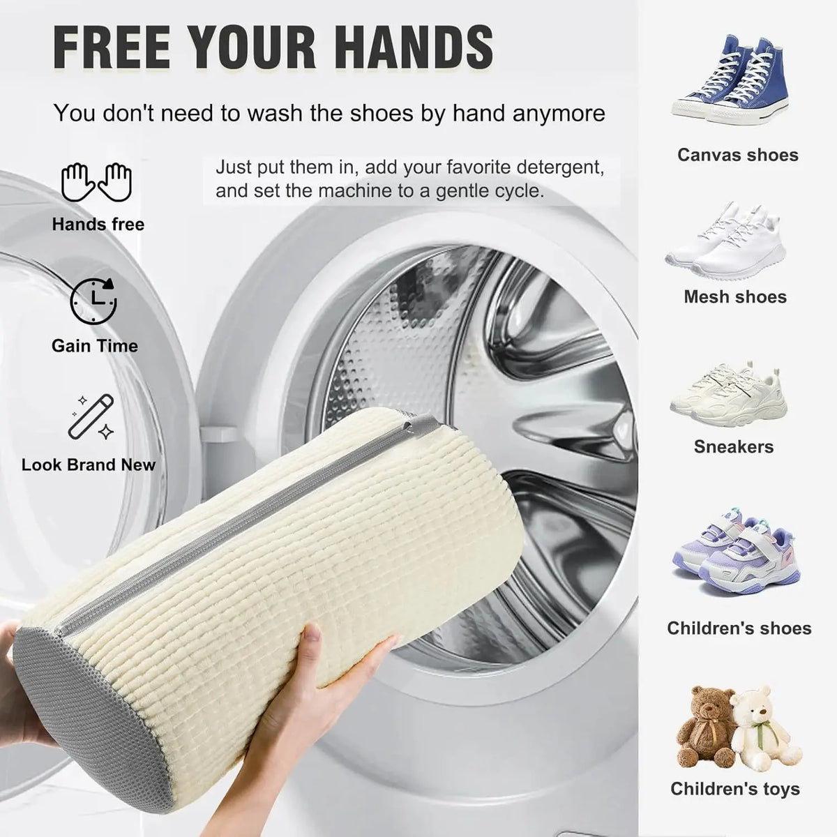 Heavy Duty Mesh Shoe Wash Bag – Protective Sneaker Laundry Carrier for Cleaning