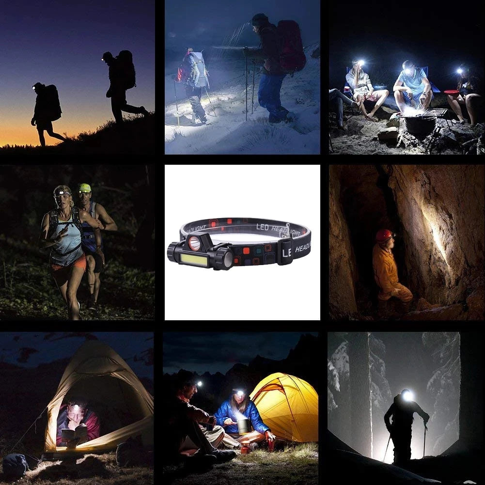 USB Rechargeable LED Headlamp – Waterproof 2500lm Light for Outdoor Camping
