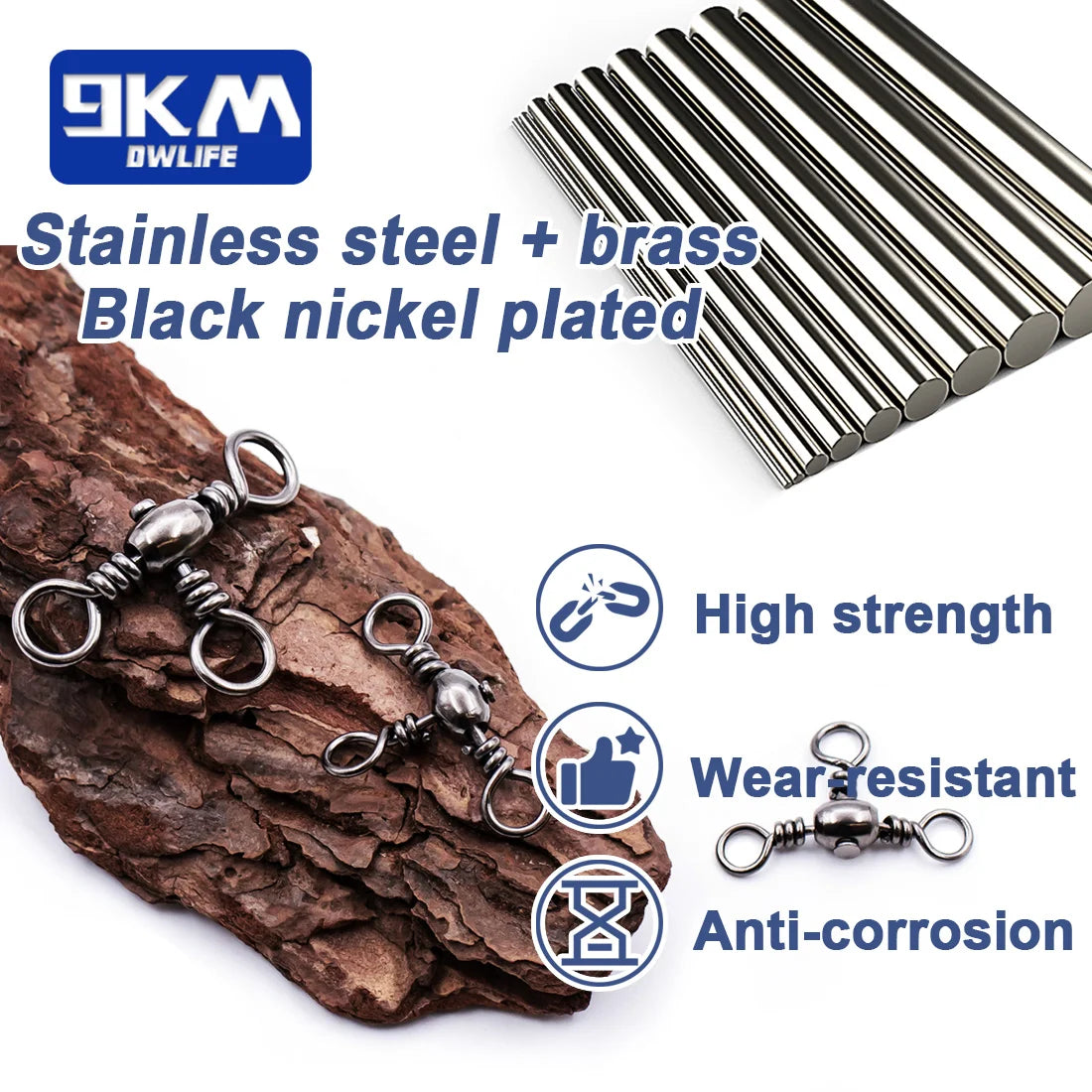 Stainless Steel 3-Way Barrel Swivels – Fishing Tackle for Saltwater Rigs