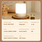 Dimmable Touch Night Lamp – USB Bedside Light for Kids Bedroom Decor