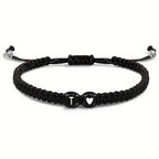 Initial Heart Braided Bracelet – Adjustable A-Z Friendship Jewelry for Gifts