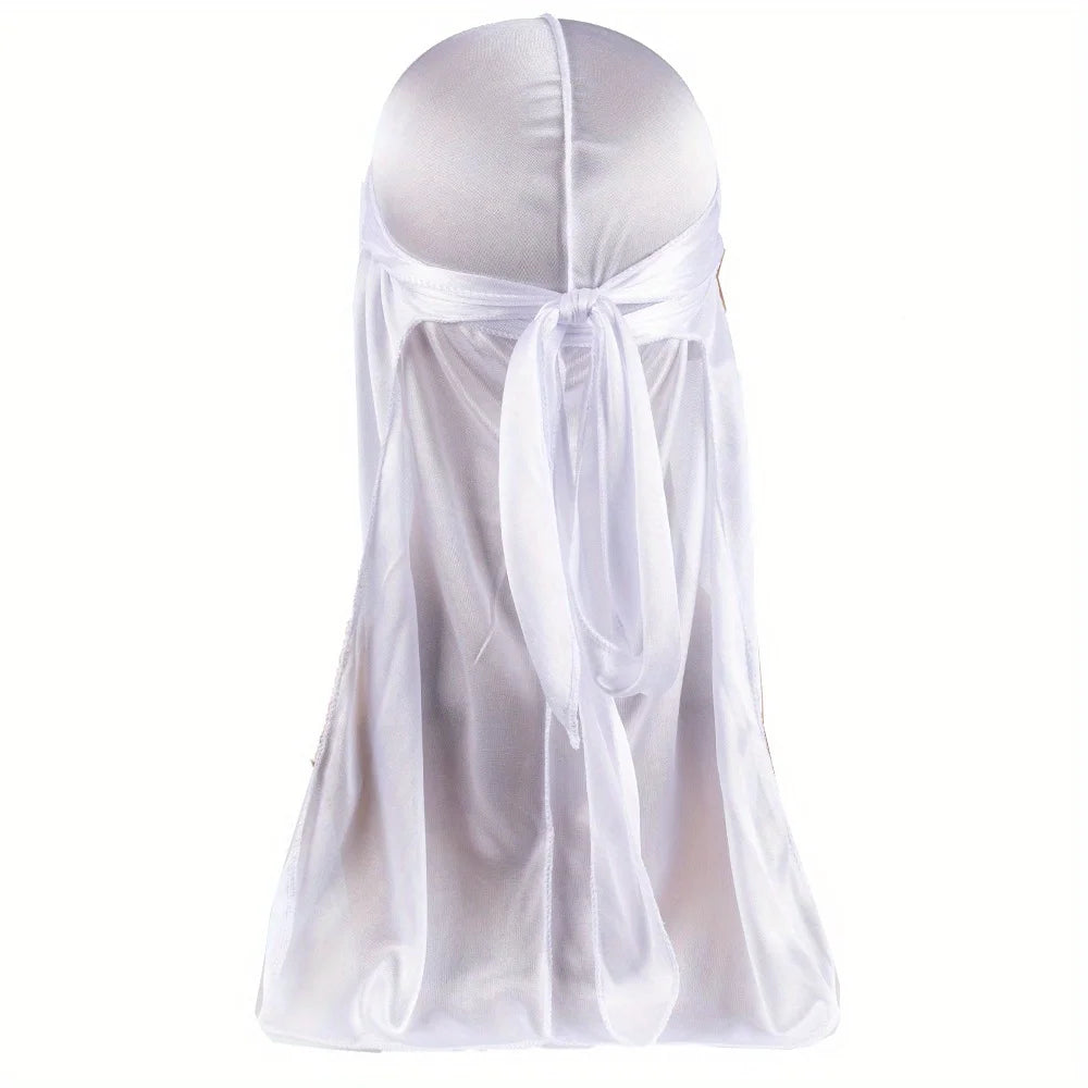 Silky Durag Headwrap – Long Tail Wave Cap for Men Hair Maintenance