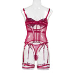 Mesh Lingerie Bodysuit Set – Backless Lace 3 Piece Lingerie for Women