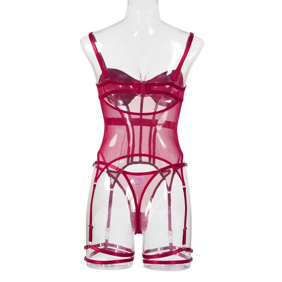 Mesh Lingerie Bodysuit Set – Backless Lace 3 Piece Lingerie for Women