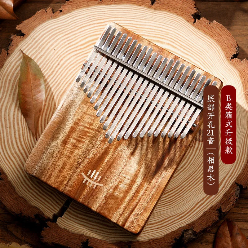 Hluru Wooden Kalimba – 21 Key Thumb Piano for Music Beginners and Education
