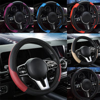 Faux Leather Steering Wheel Cover – 38cm Breathable Grip for Auto Interior