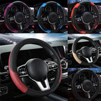 Faux Leather Steering Wheel Cover – 38cm Breathable Grip for Auto Interior