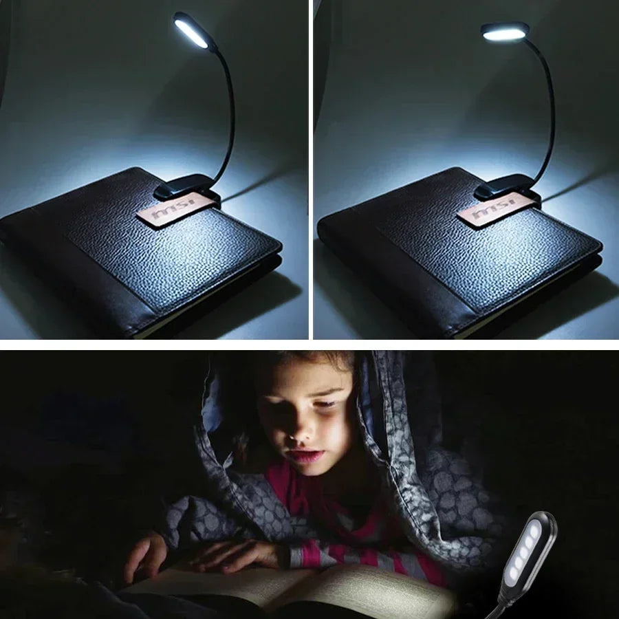 Mini LED Book Clip Light – Battery Powered Eye Protection for Night Reading