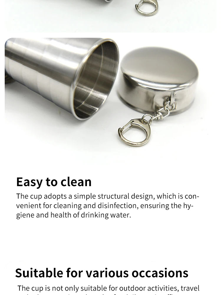 Stainless Steel Telescopic Cup – Portable Folding Drinkware for Camping