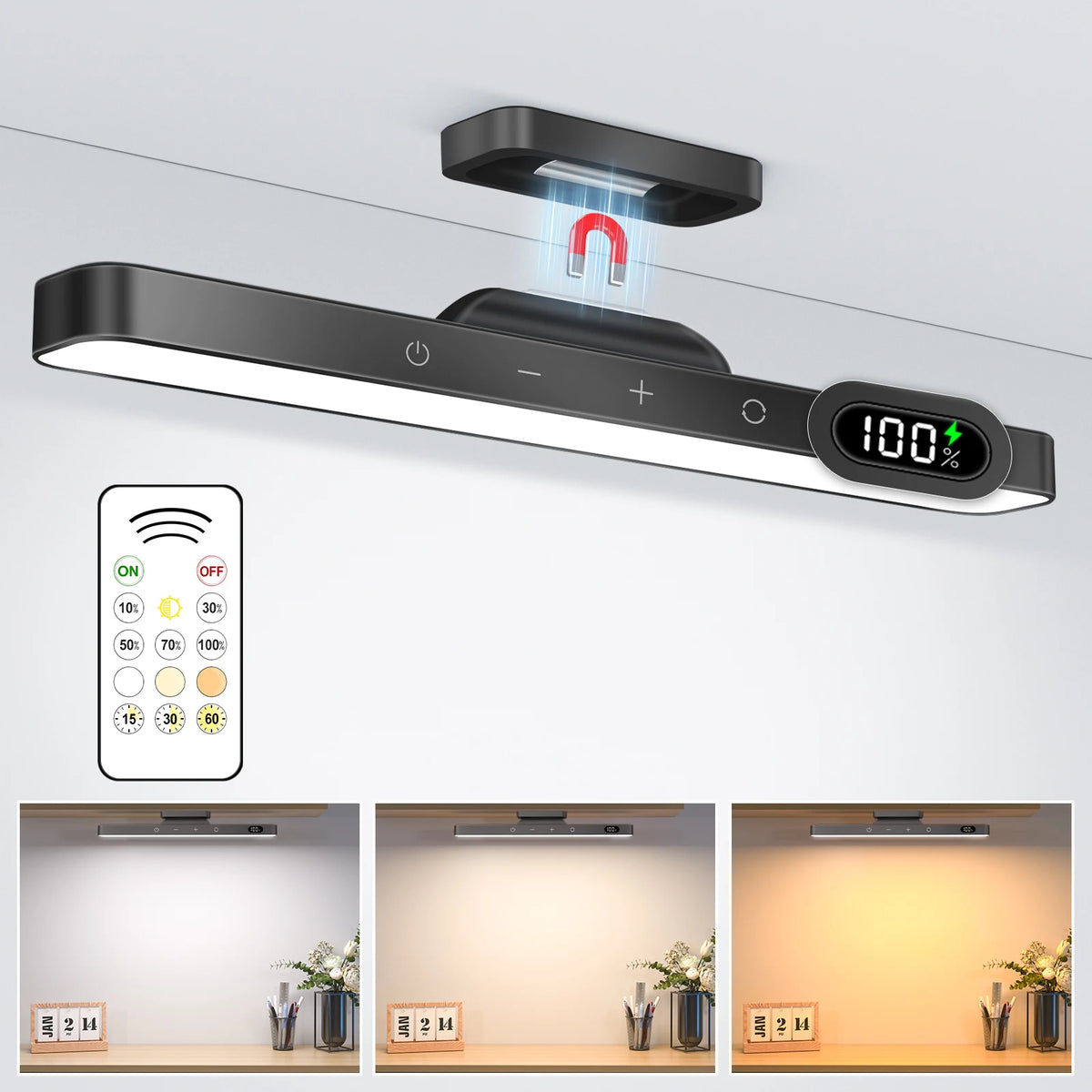 Dimmable LED Night Light – Rechargeable Magnetic Lamp for Closet and Cabinet