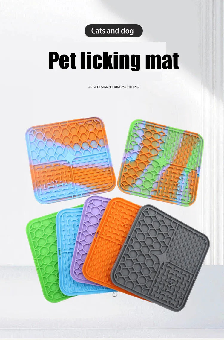 Slow Feeder Licking Mat – Anti-Choking Textured Pad for Dog and Cat Anxiety