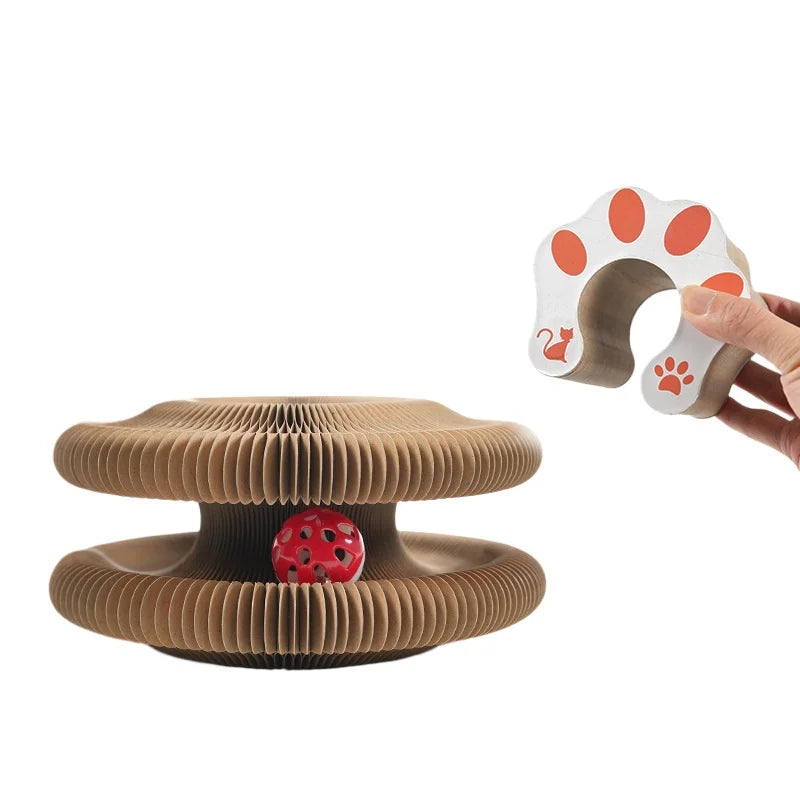 Foldable Corrugated Cat Scratcher – Interactive Toy for Claw Grinding
