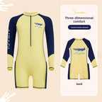 Boys Long Sleeve Swimsuit – UV Protection One-Piece for Summer Swimming